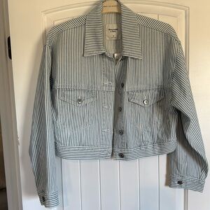 Abercrombie & Fitch striped denim jacket NWT size M